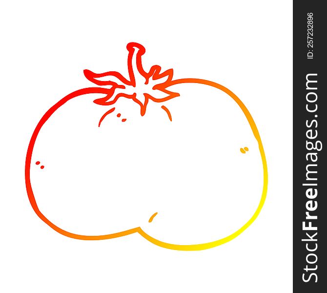 Warm Gradient Line Drawing Cartoon Tomato