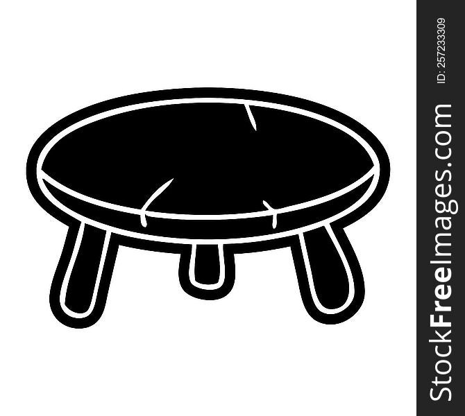 cartoon icon of a wooden stool. cartoon icon of a wooden stool