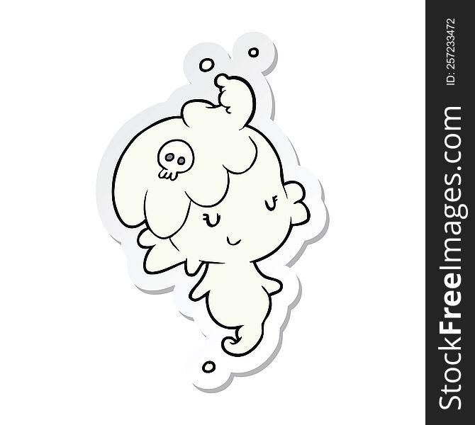 Sticker Of A Cartoon Ghost