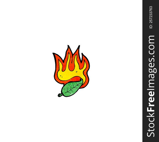 flaming leaf cartoon