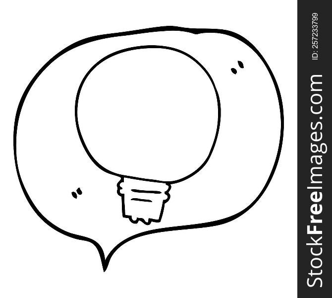 Speech Bubble Cartoon Light Bulb