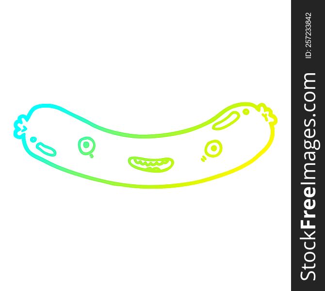 cold gradient line drawing of a cartoon sausage
