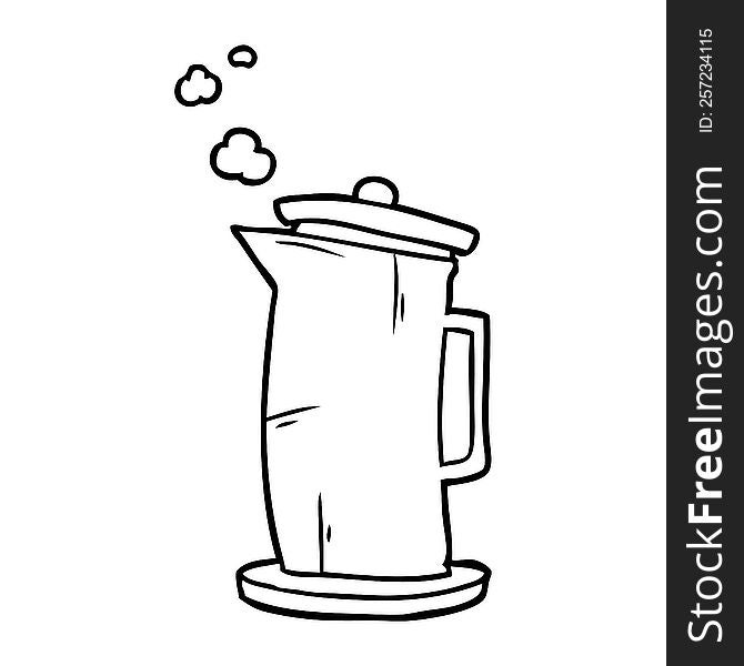 line drawing of a old style kettle. line drawing of a old style kettle