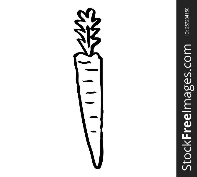 Line Drawing Cartoon Doodled Carrot