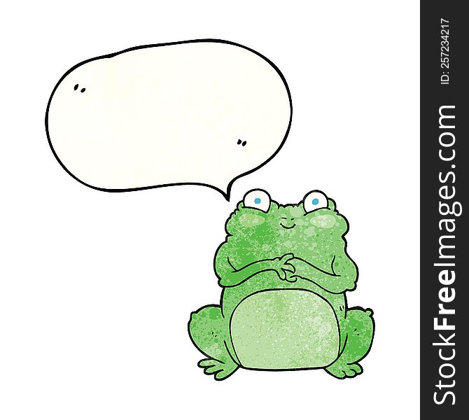 freehand speech bubble textured cartoon funny frog