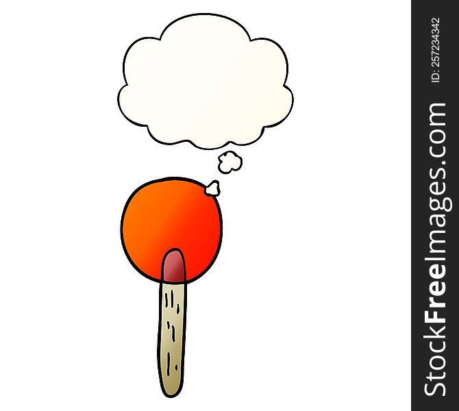Cartoon Candy Lollipop And Thought Bubble In Smooth Gradient Style