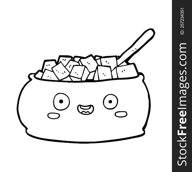 Cute Cartoon Bowl Of Sugar