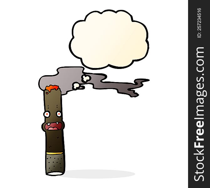 Cartoon Cigar With Thought Bubble