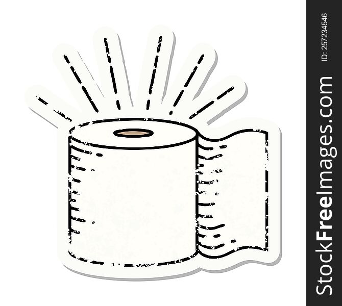 Grunge Sticker Of Tattoo Style Toilet Paper