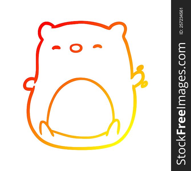 warm gradient line drawing cute polar bear