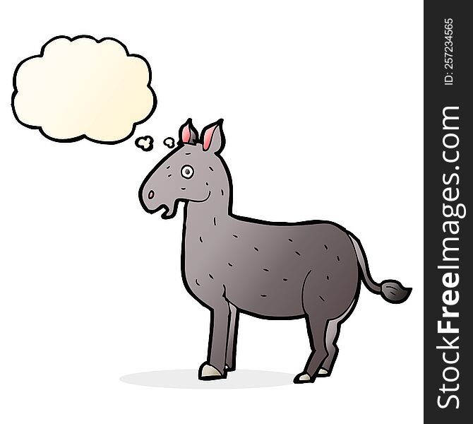 Cartoon Mule With Thought Bubble