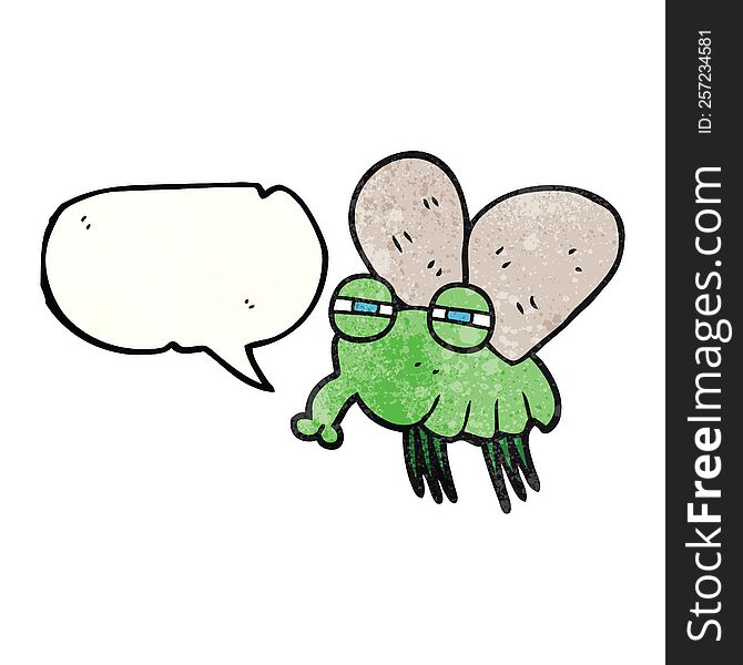 Texture Speech Bubble Cartoon Fly