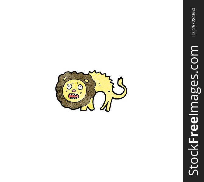 cartoon frightened lion