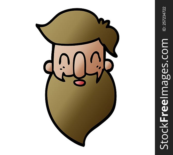 cartoon doodle man with beard