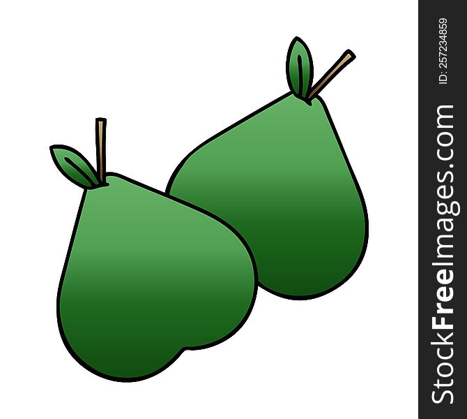 Gradient Shaded Cartoon Pears