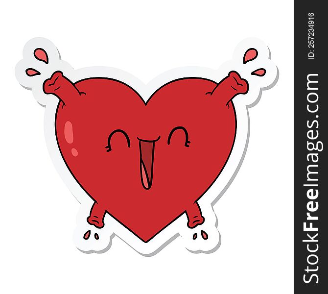 sticker of a cartoon healthy heart