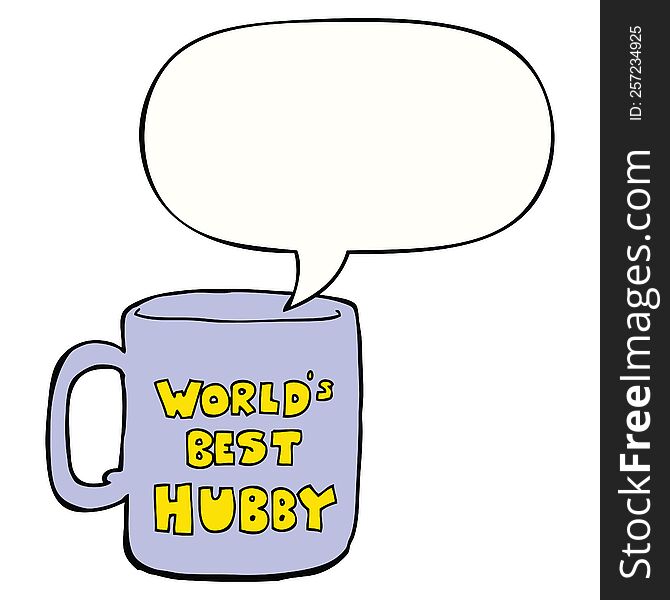 Worlds Best Hubby Mug And Speech Bubble
