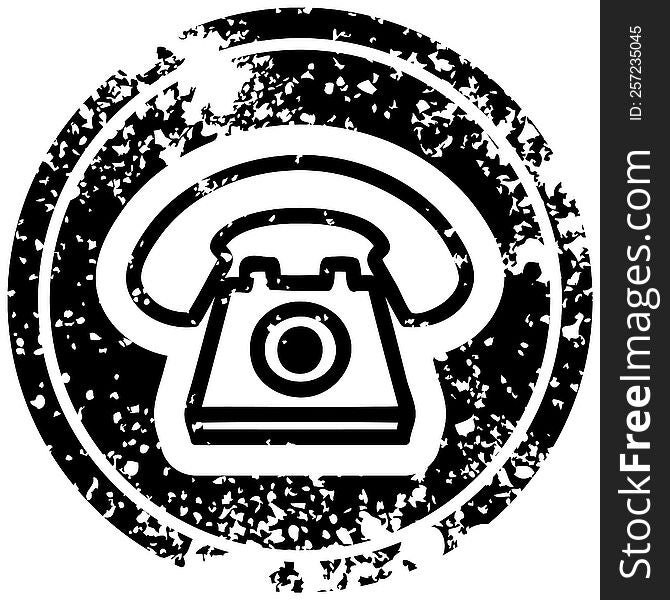 old telephone distressed icon