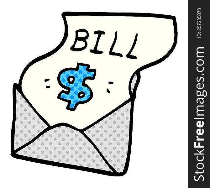cartoon doodle debt bill