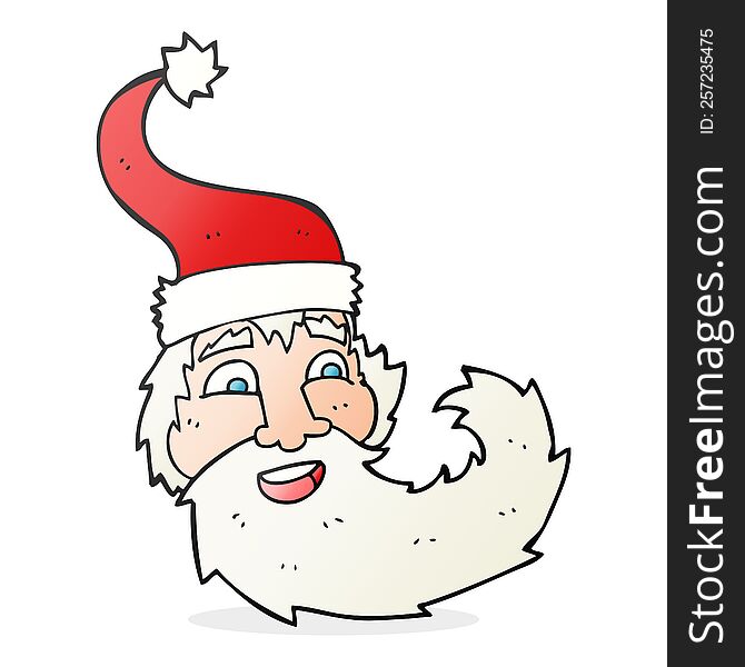 freehand drawn cartoon santa claus laughing