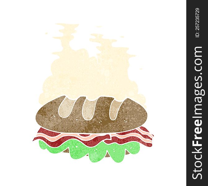 Retro Cartoon Huge Sandwich