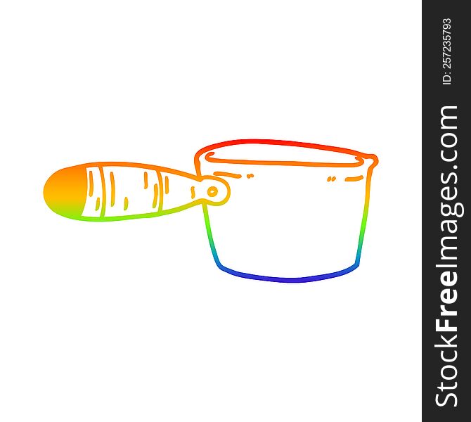 Rainbow Gradient Line Drawing Cartoon Cooking Pan