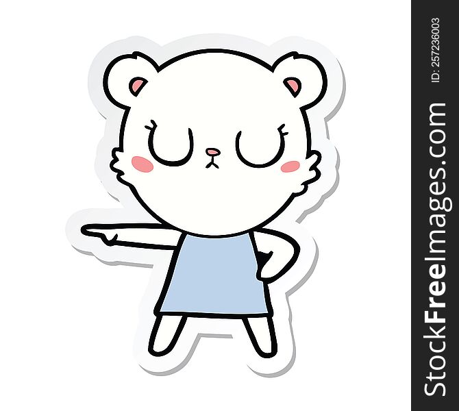 sticker of a polar bear cartoon