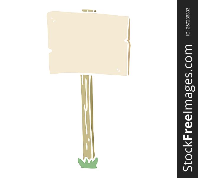 Cartoon Doodle Sign Post