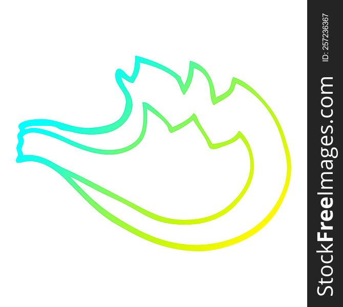 Cold Gradient Line Drawing Cartoon Flame