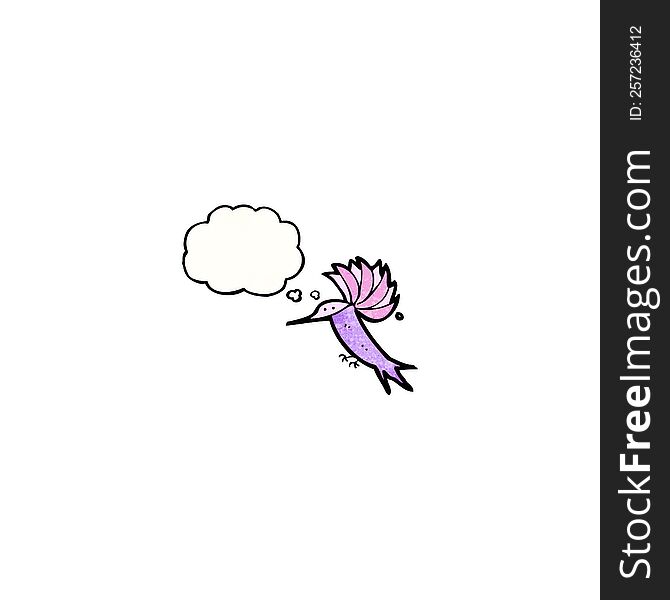 Cartoon Hummingbird With Thought Bubble