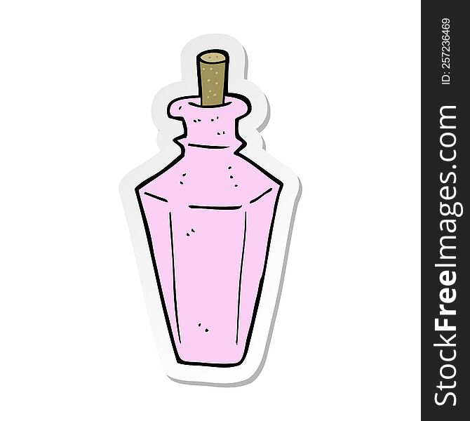 sticker of a cartoon perfume fragrance bottle