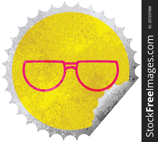 Spectacles Circular Peeling Sticker