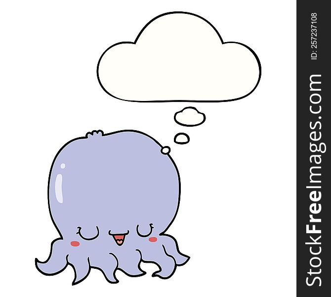 Cartoon Jellyfish And Thought Bubble