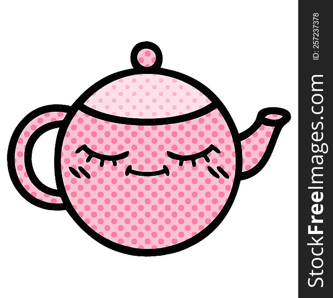 comic book style cartoon of a teapot