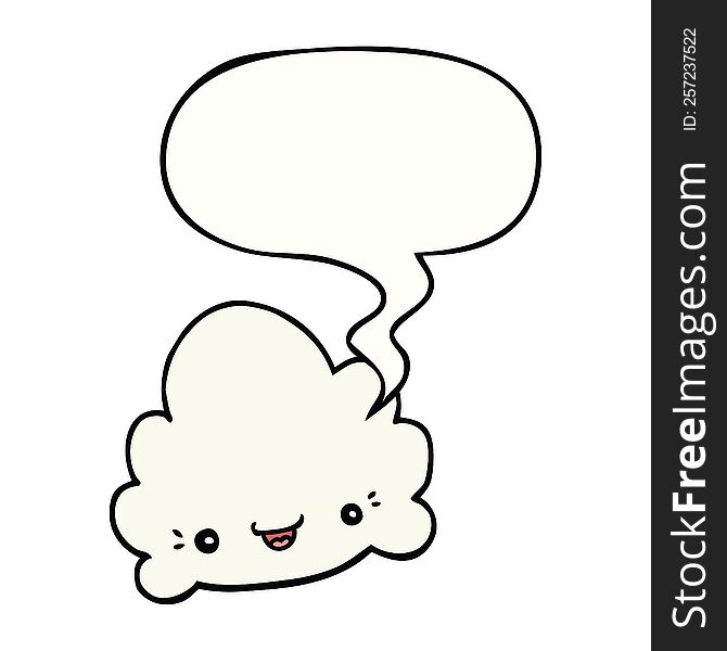 cartoon cloud and speech bubble