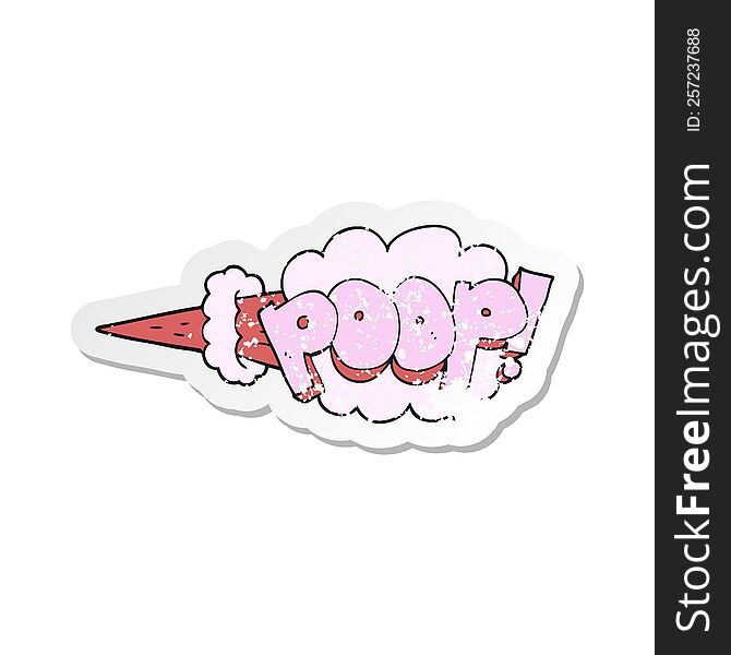 Retro Distressed Sticker Of A Cartoon Poop Explosion