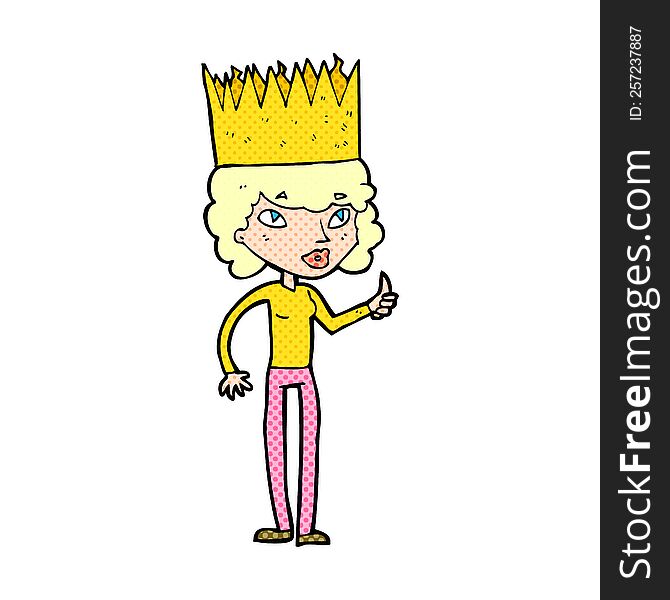 cartoon person wearing crown