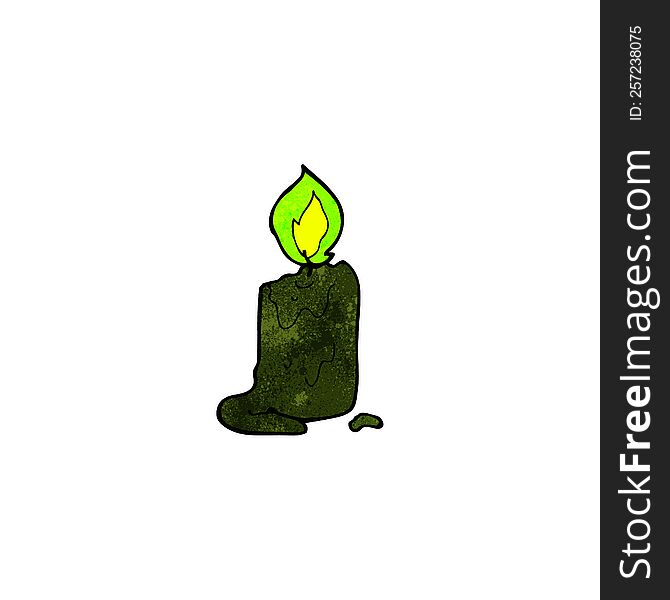Spooky Black Candle Cartoon