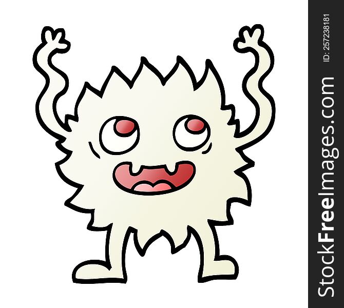 vector gradient illustration cartoon funny furry monster