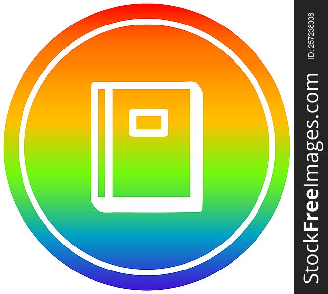 educational book circular icon with rainbow gradient finish. educational book circular icon with rainbow gradient finish