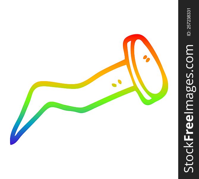 Rainbow Gradient Line Drawing Cartoon Brass Nail