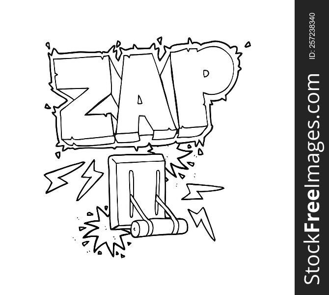 Black And White Cartoon Electrical Switch Zapping