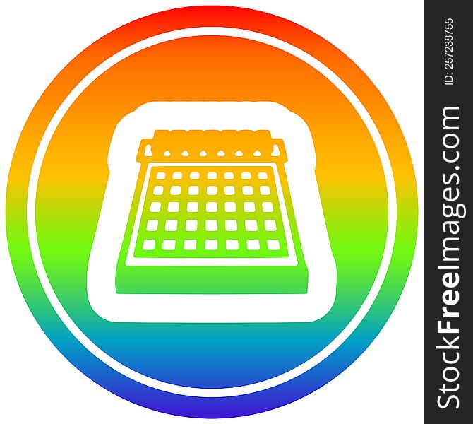 monthly calendar circular icon with rainbow gradient finish. monthly calendar circular icon with rainbow gradient finish
