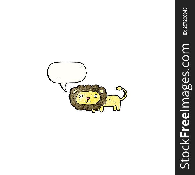 Cartoon Lion With Speech Bubble