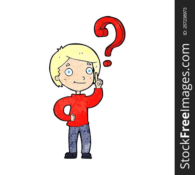 Cartoon Boy Asking Question