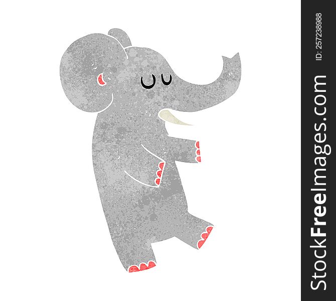 Retro Cartoon Dancing Elephant