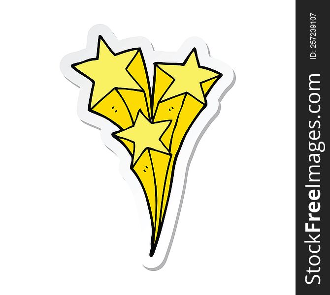 Sticker Of A Cartoon Shooting Stars