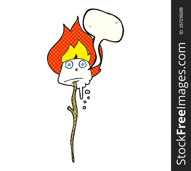 Comic Book Speech Bubble Cartoon Toasted Marshmallow