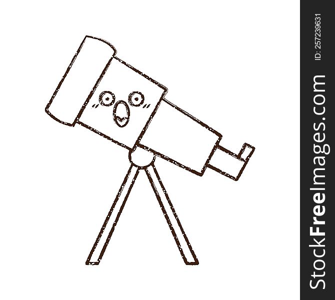 Telescope Charcoal Drawing