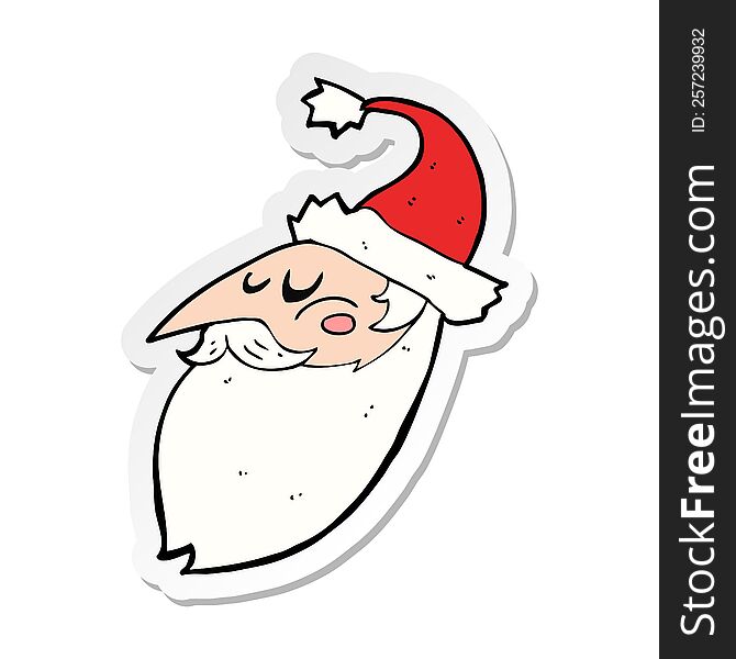Sticker Of A Cartoon Santa Face
